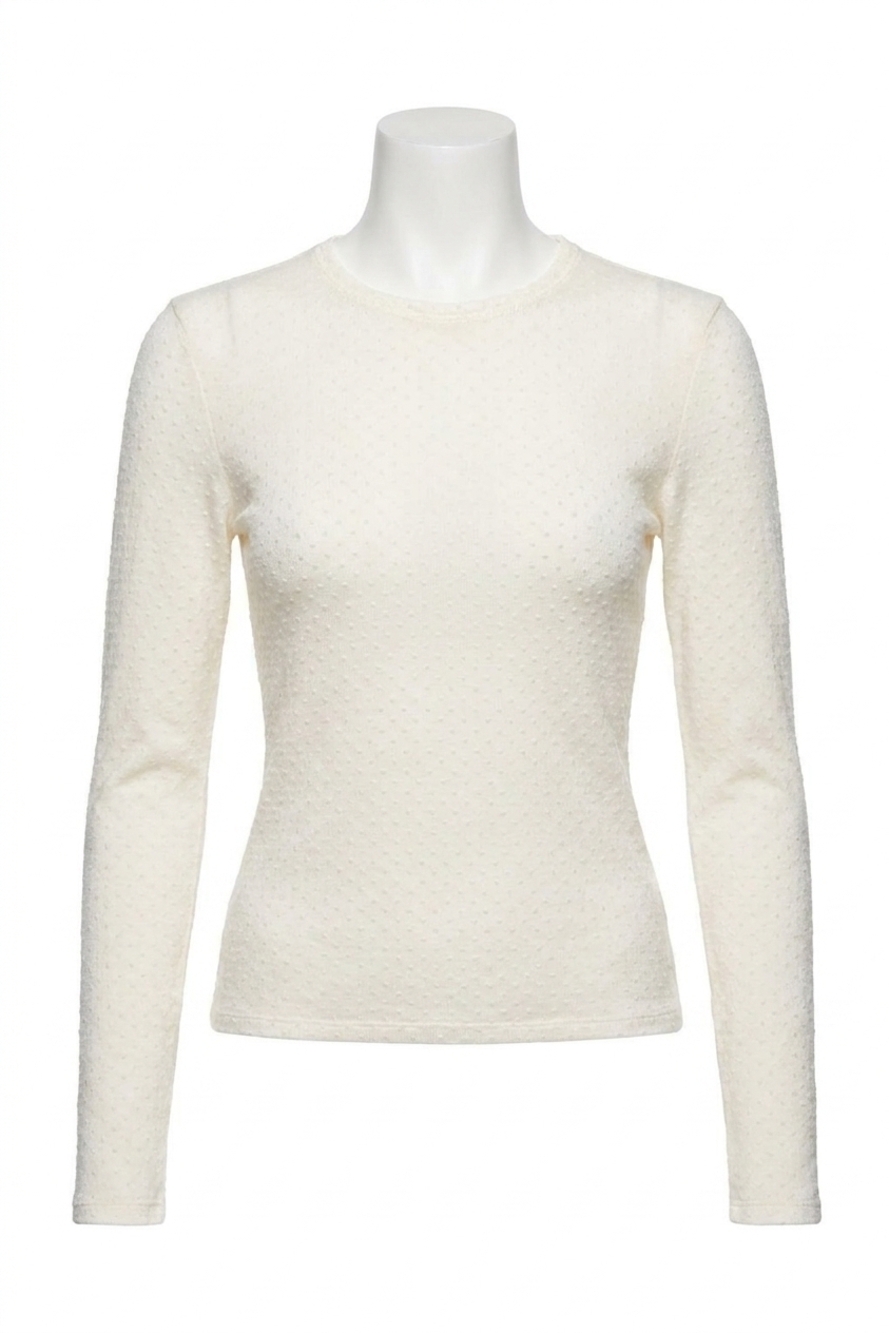 NEW FRAME women's the mesh polka dot top in cream